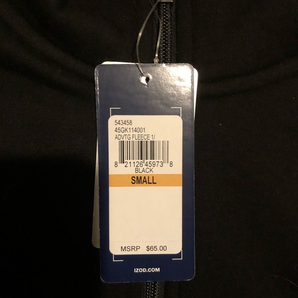 Izod quarter zip black jacket size small BRAND NEW - Picture 2 of 6